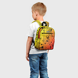 Детский рюкзак Огненный перелив заката с текстурой царапин и брыз, цвет: 3D-принт — фото 2