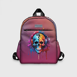 Детский рюкзак Череп Dj в наушниках и брызги краски, цвет: 3D-принт