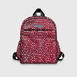 Детский рюкзак Белые пузырьки на красном фоне, цвет: 3D-принт