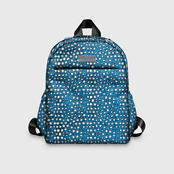Детский рюкзак Белые пузырьки на синем фоне, цвет: 3D-принт