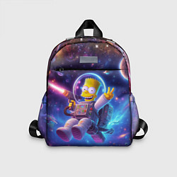 Детский рюкзак Барт Симпсон с лазерным пистолетом в космосе, цвет: 3D-принт