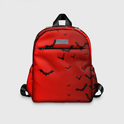 Детский рюкзак Летучие мыши на красном фоне