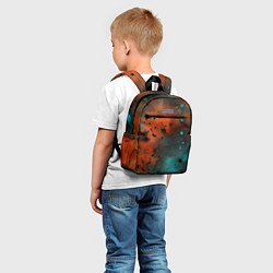 Детский рюкзак Акварельные брызги в оранжевом, цвет: 3D-принт — фото 2