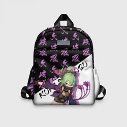 Детский рюкзак Куки Синобу иероглифы - Геншин Импакт, цвет: 3D-принт