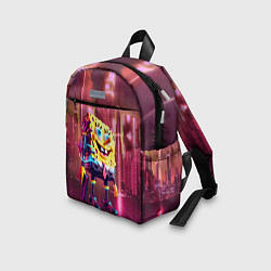 Детский рюкзак Губка Боб с пистолетом в неоновом городе, цвет: 3D-принт — фото 2