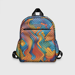 Детский рюкзак Волнистые линии жёлтые и голубые