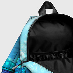 Детский рюкзак Абстрактный синий волнистый фон со снежинками, цвет: 3D-принт — фото 2