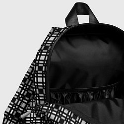 Детский рюкзак Черно белый геометрический клетчатый узор, цвет: 3D-принт — фото 2