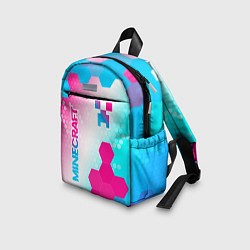 Детский рюкзак Minecraft neon gradient style вертикально, цвет: 3D-принт — фото 2