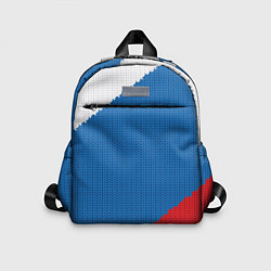 Детский рюкзак Белый синий красный вязаный фон, цвет: 3D-принт