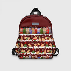 Детский рюкзак Капибара с семьей зимой, цвет: 3D-принт