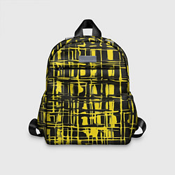 Детский рюкзак Смазанная краска чёрная и жёлтая, цвет: 3D-принт