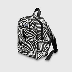 Детский рюкзак Шкура зебры черно - белая графика, цвет: 3D-принт — фото 2
