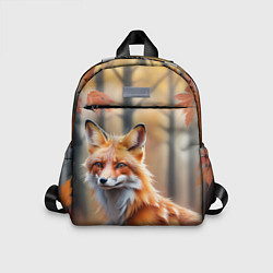 Детский рюкзак Рыжая лисица в осеннем лесу, цвет: 3D-принт