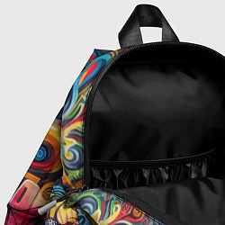 Детский рюкзак Панда - крутой скейтбордист на фоне граффити, цвет: 3D-принт — фото 2