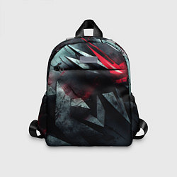 Детский рюкзак Черная металлическая с красной вставкой, цвет: 3D-принт