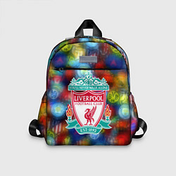 Детский рюкзак Liverpool все logo неон, цвет: 3D-принт