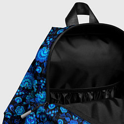 Детский рюкзак Новогодняя гжельская роспись чёрный фон, цвет: 3D-принт — фото 2