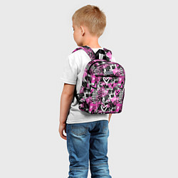 Детский рюкзак Каракулевые сердечки паттерн, цвет: 3D-принт — фото 2