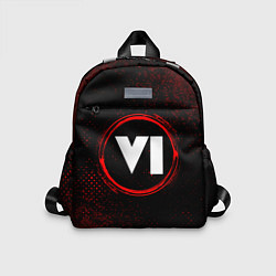 Детский рюкзак Символ GTA 6 и краска вокруг на темном фоне, цвет: 3D-принт