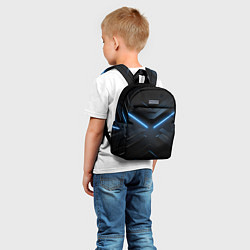 Детский рюкзак Синяя неоновая полоса на черном фоне, цвет: 3D-принт — фото 2