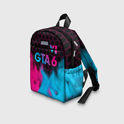 Детский рюкзак GTA 6 - neon gradient посередине, цвет: 3D-принт — фото 2