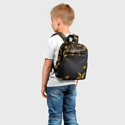 Детский рюкзак Золотые объемные листья, цвет: 3D-принт — фото 2