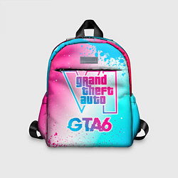 Детский рюкзак GTA6 neon gradient style, цвет: 3D-принт