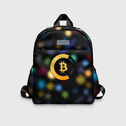 Детский рюкзак Bitcoin logo criptomoney, цвет: 3D-принт