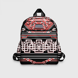 Детский рюкзак Красные и белые линии киберпанк, цвет: 3D-принт