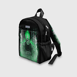 Детский рюкзак Зелёный скелет в дыму, цвет: 3D-принт — фото 2
