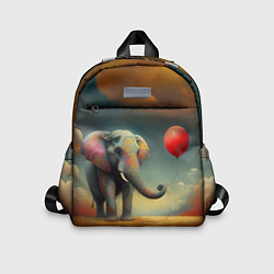 Детский рюкзак Грустный слон и красный шарик, цвет: 3D-принт
