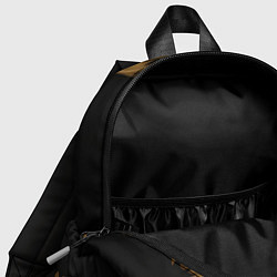 Детский рюкзак Золотые объемные листья на черном, цвет: 3D-принт — фото 2