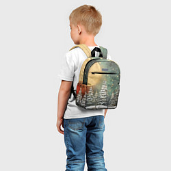 Детский рюкзак Большая луна и новогодний лес, цвет: 3D-принт — фото 2