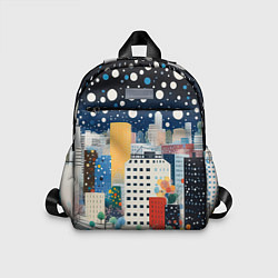 Детский рюкзак Новогодний ночной город, цвет: 3D-принт