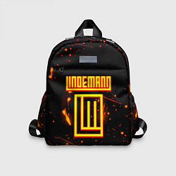 Детский рюкзак Тилль Линдеманн огненное лого бенд, цвет: 3D-принт