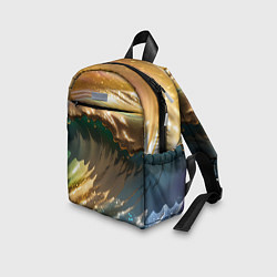 Детский рюкзак Перламутровые блестящие волны радужных цветов, цвет: 3D-принт — фото 2
