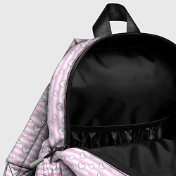Детский рюкзак Полосатый розовый паттерн с сердечками, цвет: 3D-принт — фото 2