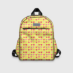 Детский рюкзак Сердечки на желтом - паттерн