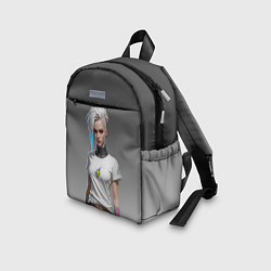Детский рюкзак Блондинка в белой футболке Cyberpunk 2077, цвет: 3D-принт — фото 2