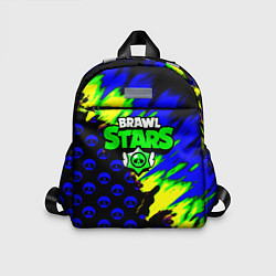 Детский рюкзак Brawl stars кислотное лого, цвет: 3D-принт