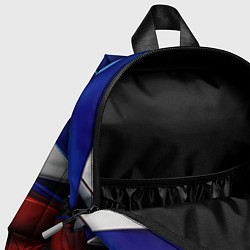 Детский рюкзак Изогнутая белая синяя красная абстракция, цвет: 3D-принт — фото 2