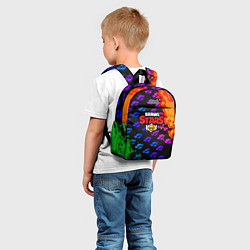 Детский рюкзак Brawl stars неон лого паттерн, цвет: 3D-принт — фото 2