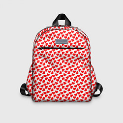 Детский рюкзак Маленькие красные сердечки, цвет: 3D-принт