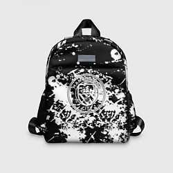 Детский рюкзак Manchester City краски чёрно белые, цвет: 3D-принт