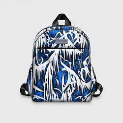 Детский рюкзак Белый и синий узор, цвет: 3D-принт