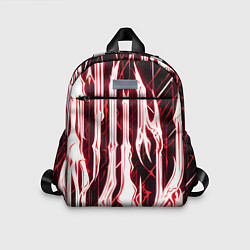 Детский рюкзак Красные неоновые полосы на чёрном фоне