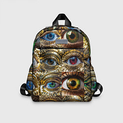 Детский рюкзак Металлические глаза в стиле стимпанк, цвет: 3D-принт