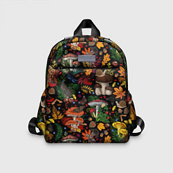 Детский рюкзак Фон с лесными грибами, цвет: 3D-принт