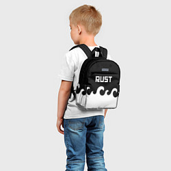 Детский рюкзак Раст текстура огонь белый, цвет: 3D-принт — фото 2